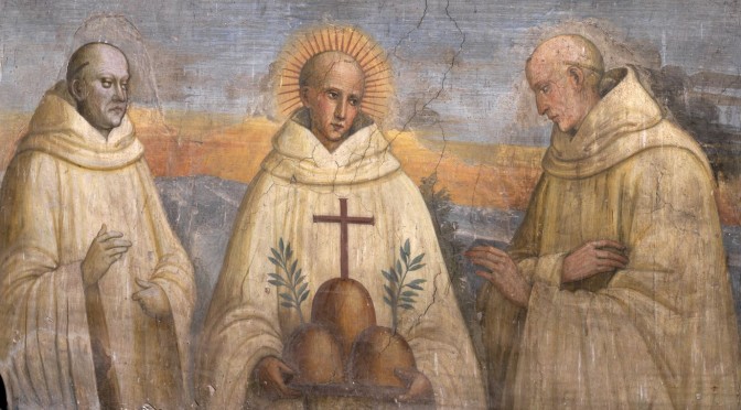 Fresque des trois fondateurs qui se trouve à Monte Oliveto