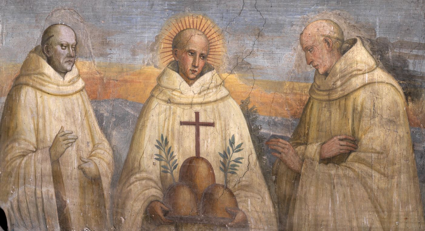 Fresque des trois fondateurs qui se trouve à Monte Oliveto