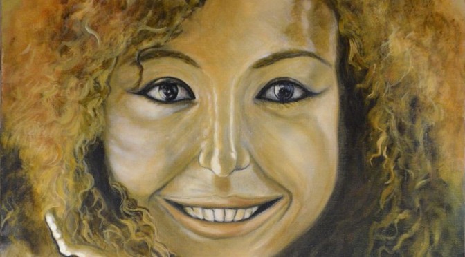 visage féminin souriant - peinture de frère Vincent